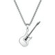 thumbnail image 1 of Collar de acero inoxidable con colgante de guitarra punk para hombres, mujeres y niñas, cadena musical electrónica de rock personalizada de 24 pulgadas, 1 of 5