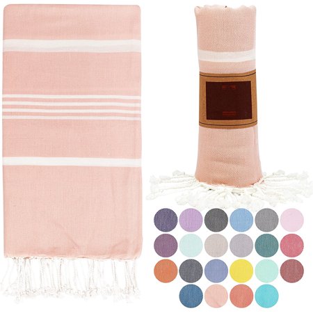 Cotton Original Pre Washed Pestemal Peshtemal Towel -Soft Stylh No Shrinkage Bath Towel Beach Towel 100% Cotton 36x70 Inches Bath Towel (Peachy)