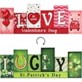 thumbnail image 2 of CaiYueKe Double Sided Holiday Decor Sign for St Patrick's Day and Valentine's Day Home Party Decorations Wooden Centerpiece Wall Table Fireplace Decorative, 2 of 6