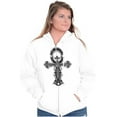 thumbnail image 4 of Ankh Egyptian Cross Symbolic Spiritual Zip Up Hoodie Men's Women's Brisco Brands X, 4 of 6