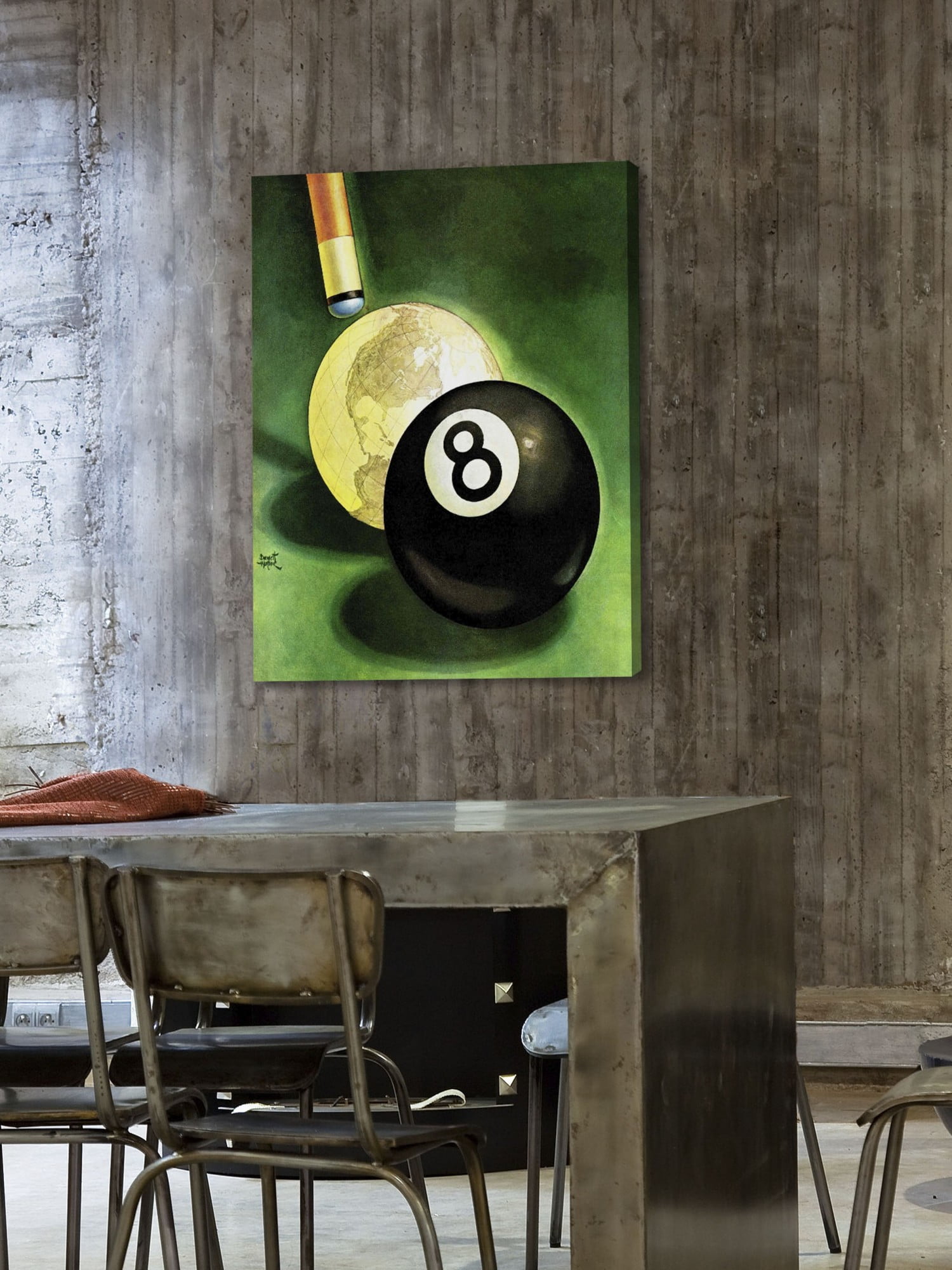 Marmont Hill World as Cue Ball by Emmett Watson Painting Print on Canvas
