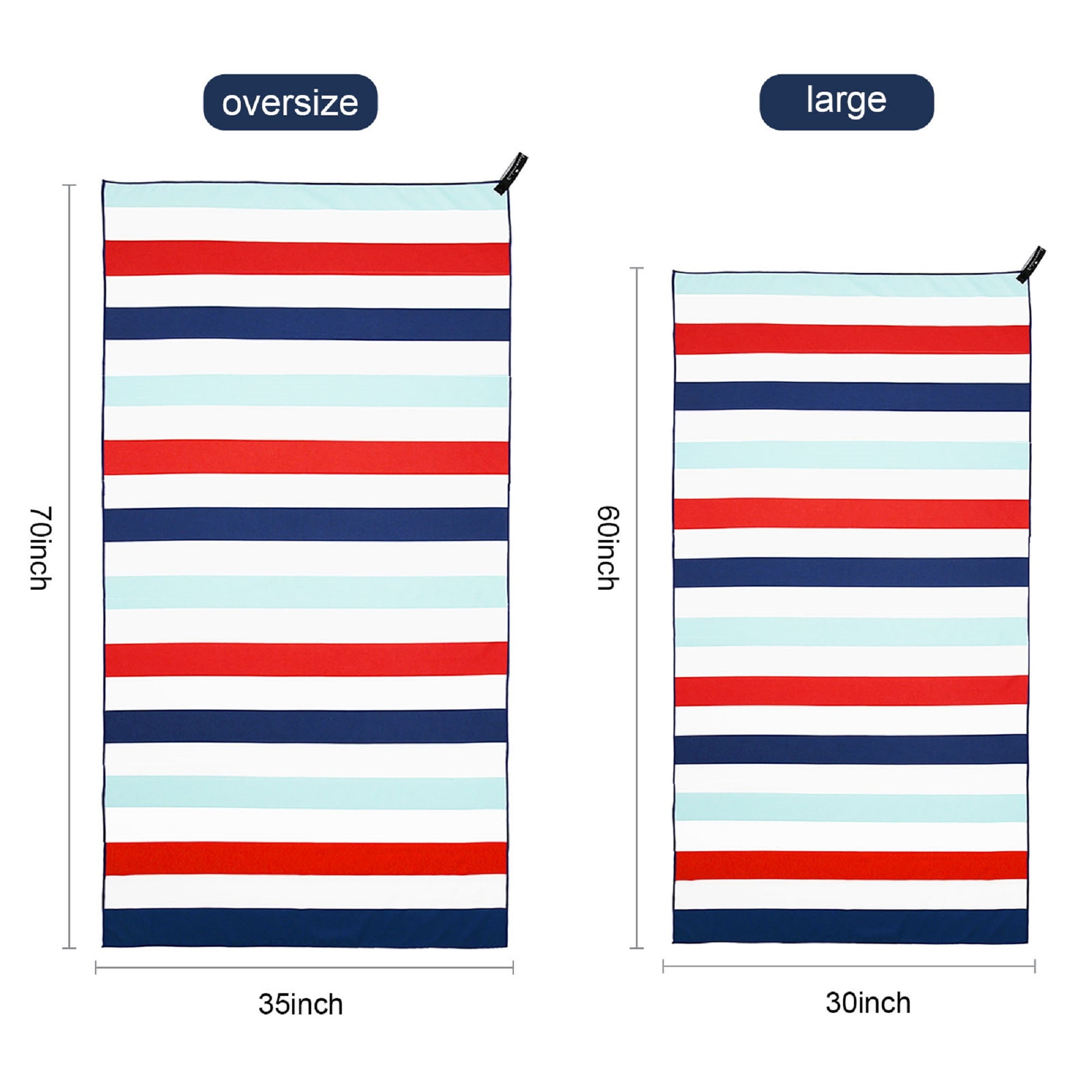 Exclusivo Mezcla 6-Pack Microfiber Quick Dry Beach Towel Set, Large Sand Free Beach Towel for Travel/ Sports (30"x60") - Super Absorbent, Compact and Lightweight