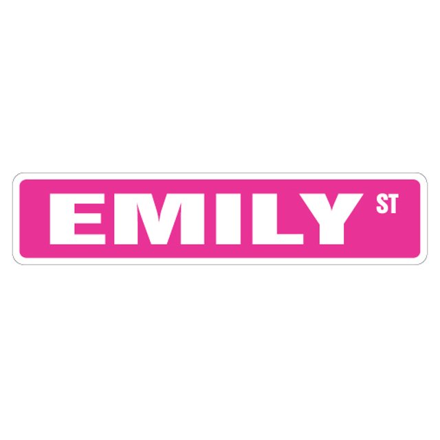 EMILY Signe de Rue Signe de Chambre Nom Enfants Intérieur / Extérieur 24" Panneau en Plastique Large