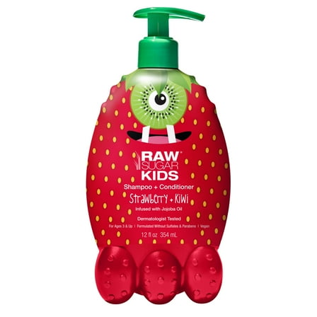 Raw Sugar Kids 2-in-1 Shampoo & Conditioner - Strawberry   Kiwi, 12 fl oz