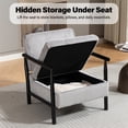 thumbnail image 4 of Aukfa Upholstered Accent Chair with Storage Seat & Lumbar Cushion, Modern Armchair for Living Room,Gray, 4 of 9