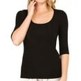 thumbnail image 3 of Women's PJ Harlow JST2011 Norah 3/4 Sleeve Tee (Black L), 3 of 4
