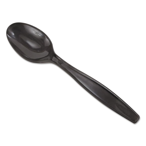 Dixie Individually Wrapped Heavyweight Utensils Teaspoon Black 1000/Carton PTH53C