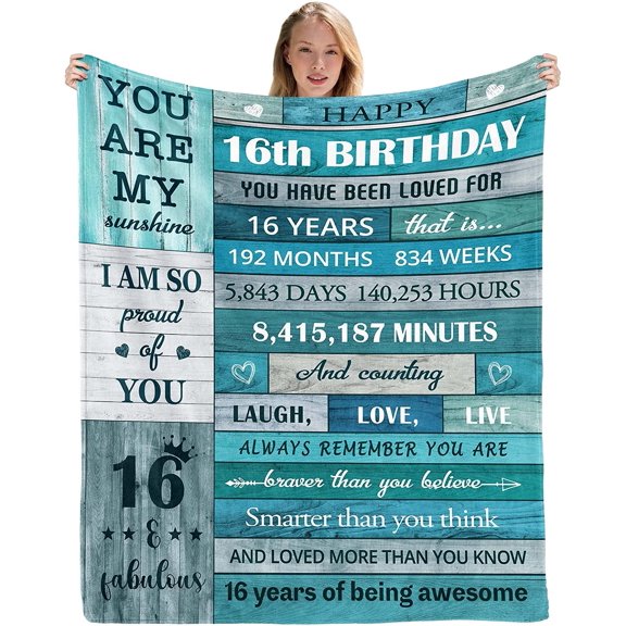 LHSHID Sweet 16 Gifts for Girls 16th Birthday Gifts for Girls Sweet Sixteen Gifts for Girls 16th Birthday Decorations for Girls 16th Girl Birthday Gift Ideas Blanket 30"x40"