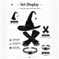 thumbnail image 5 of Breezora Halloween Witch Hat Set with Ruched Long Gloves for Women Costume Accessory Black Pointed Cap Dress Up Prop for Party Club Cosplay, 5 of 5