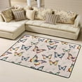thumbnail image 1 of DouZhe Tapis de Zone Motif Papillons Aquarelle Roses Antidérapant Lavable en Machine, Style Tapis Paillasson, 63x48 Pouces, 1 of 6