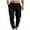 Black1, variant on Lmnyox Men's Casual Linen Trousers with Pocket Lightweight Drawstring Lounge Pants Casual Straight Leg Beach Pants