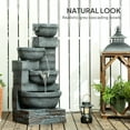 thumbnail image 6 of Outsunny 30" Outdoor Fountain with Lights, 4-Tier Resin Cascading Water Bowls Garden Fountain with Pump, Gray, 6 of 10