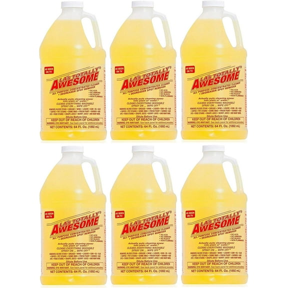 La's Totally Awesome All-Purpose Cleaner & Degreaser, 64oz (Pack of 6) – Heavy-Duty Spot Remover for Home, Kitchen & More