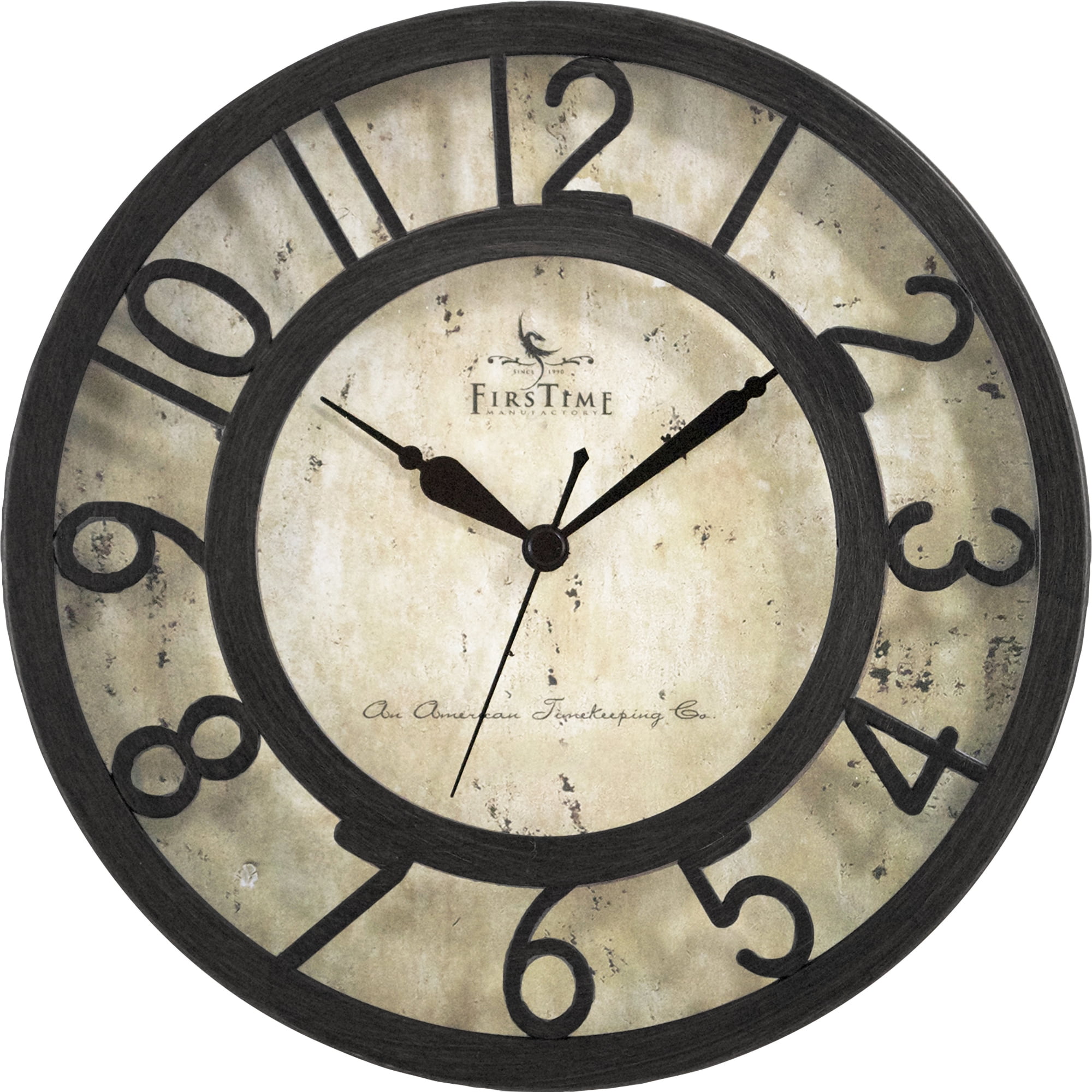 8 x 2 x 8 Oil Rubbed Bronze American Crafted Raised Number Wall Clock