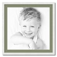 thumbnail image 1 of ArtToFrames 28x28 Matted Picture Frame with 24x24 Single Mat Photo Opening Framed in 1.25 Satin White Frame and 2 Basil Mat (FWM-3966-28x28), 1 of 8