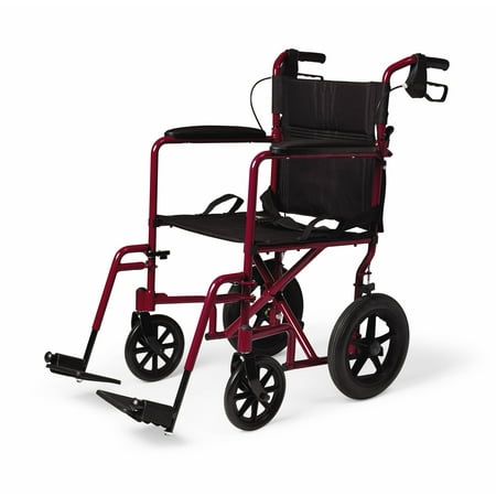 Medline Excel Deluxe Aluminum Transport Chair with Hand