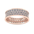 thumbnail image 2 of Natural 4.0Ct Round Cut Diamond Concave 3Row Anniversary Wedding Eternity Band Ring 14k Gold H SI2, 2 of 3