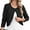 A2-Black, variant on DEMOTIME Women's Cardigan 3/4 Sleeve Cropped Open Front Bolero Shrug for Dresses Black 2XL