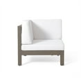 thumbnail image 6 of GDF Studio Isabella Outdoor 11 Seater Acacia Wood Sectional Sofa Set, Gray and White, 6 of 11