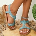 thumbnail image 6 of Sandals for Women 2026 Women Large Bohemian Elastic Rhinestone Flower Roman Sandals, 6 of 9