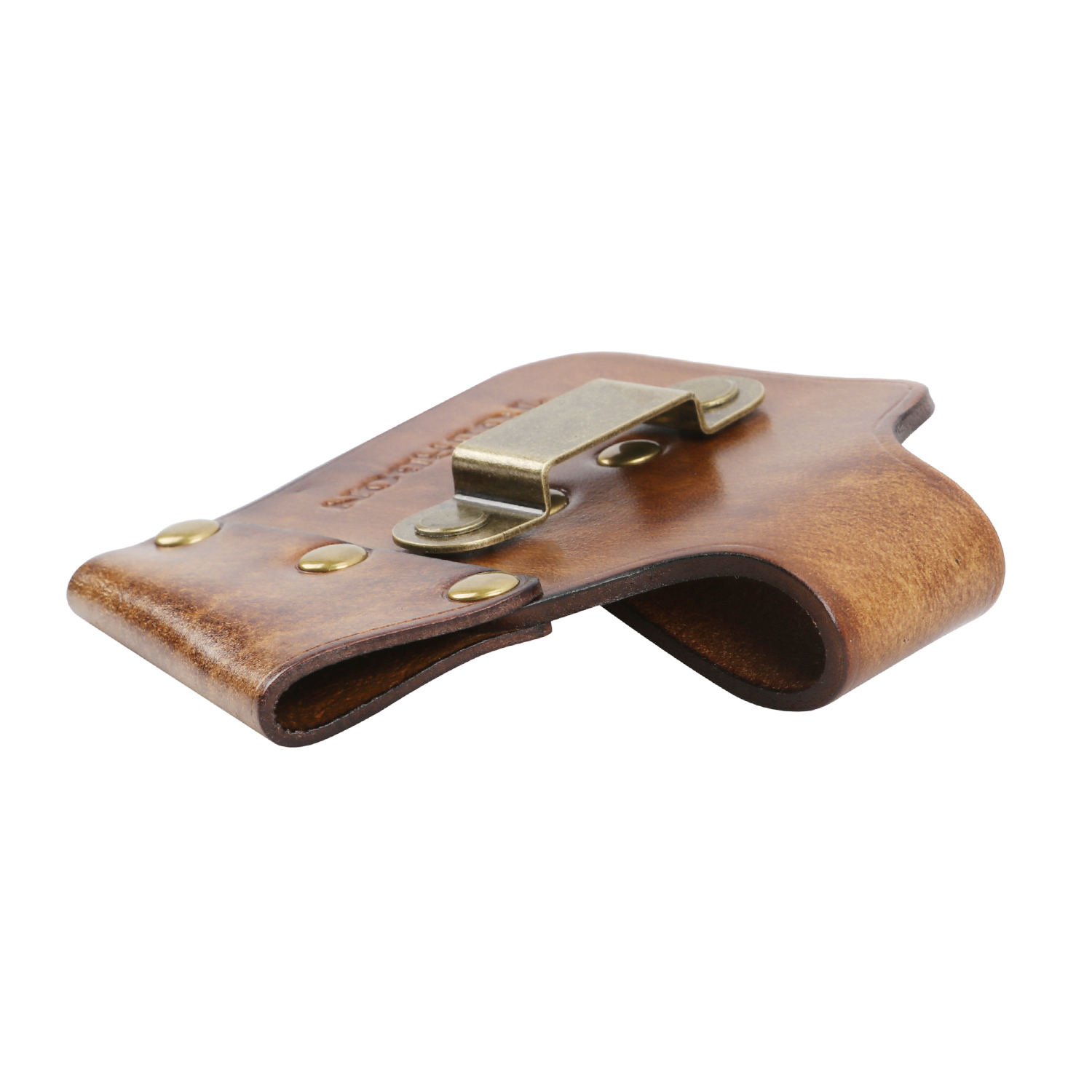 TOURBON Leather Tape Measure Hanger Screwdriver/Pencil Holder Tools Carrier Brown