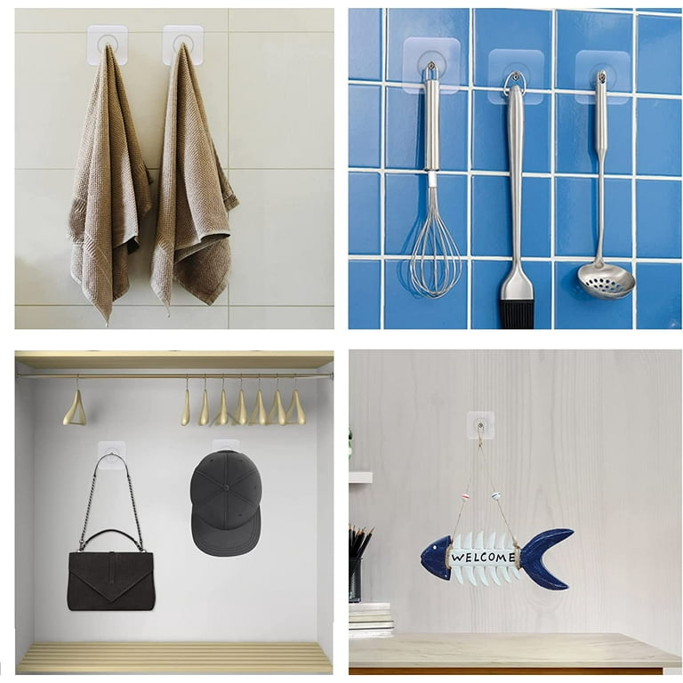 10PCS frosted self-adhesive hooks are suitable for shower towels, wall hooks  are essential for hanging bathrooms, kitchens, outd - AliExpress