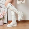 thumbnail image 4 of Women's Warm Boots With Lined And White Wide Winter Boots Water Mid Calf Boots For Hiking Working Outdoors, 4 of 9