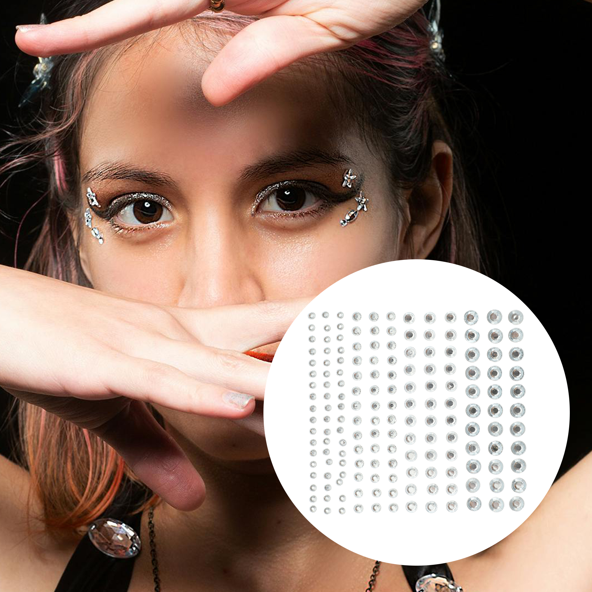 Unique Bargains Eye-catching Face Rhinestone Stickers for Makeup and Decoration