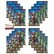 (16 Pack) Avengers Hulk Thor Captain America Ironman Archer Antman and Captain Marvel Birthday Party Plastic Loot Treat Candy Favor Goodie Bags (Plus Party Planning Checklist by Mikes Super Store)