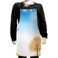 thumbnail image 1 of Autumn Kids Apron, Maple Tree in the Fall Sun with Warm Colored Foliage Pastoral Landscape, Boys Girls Apron Bib with Adjustable Ties for Cooking Baking Painting, Orange Blue and White, by Ambesonne, 1 of 2