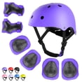 thumbnail image 1 of Set de protección WayEee para niños, casco de bicicleta y monopatín, color morado, 1 of 7