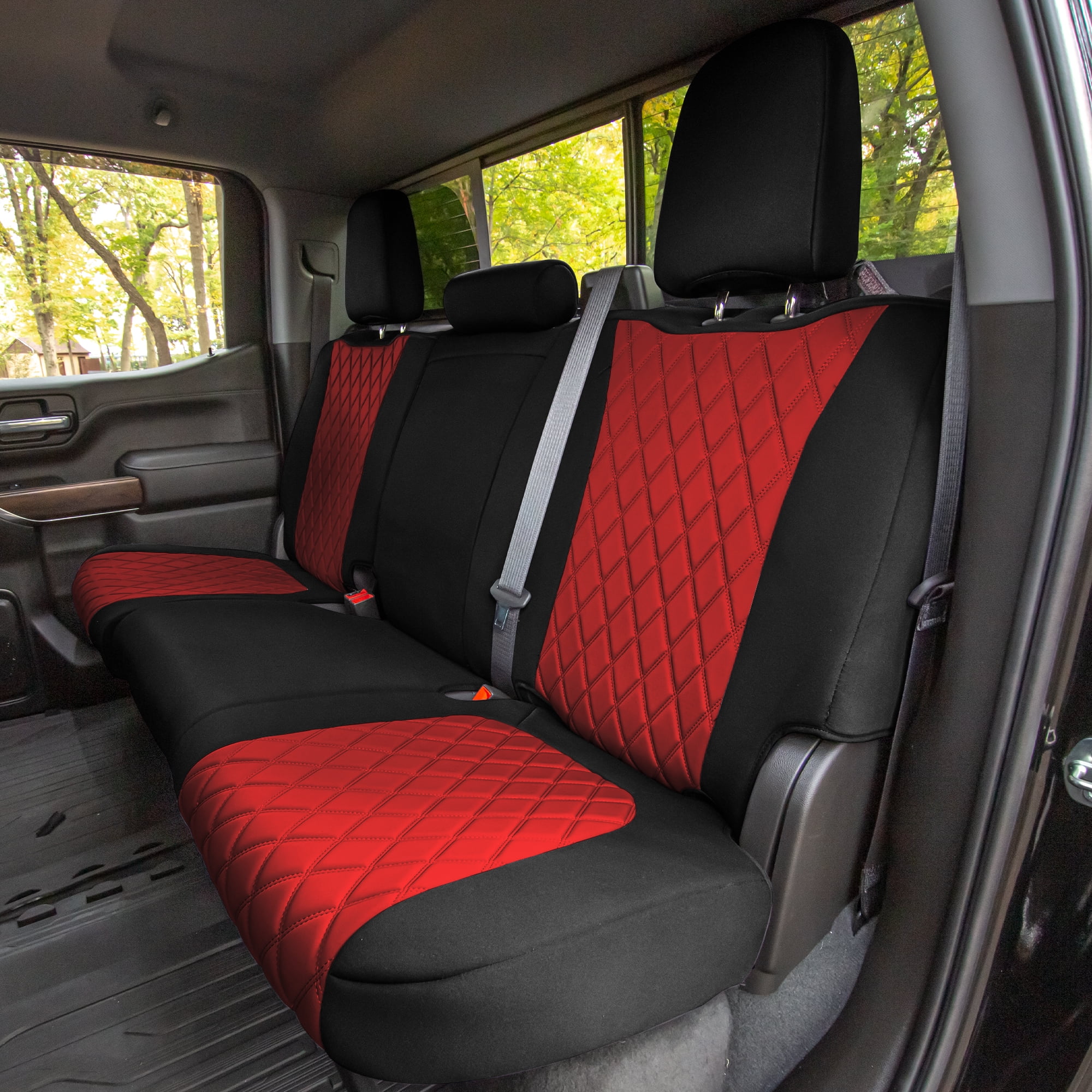 FH Group Neoprene Waterproof Custom Fit Car Seat Covers for 2019-2023  Chevrolet Silverado BASE 1500 2500HD 3500HD WT, CUSTOM