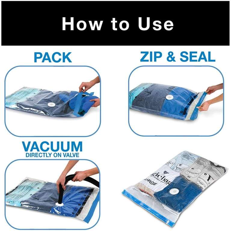 2 Box Ziploc Space Bag Clothing Vacuum Seal Flat - 4 Bags Total