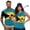 Bahamas Flag, variant on Funny Couple Golf Shirts Rainbow Tie Dye Women Sport Cloth Moisture Wicking Suitable for Tennis Enthusiasts Machine Washable Soft and Comfortable