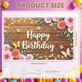 thumbnail image 2 of Floral Design  Banner Butterfly Accent Floral Celebration Display Wooden Background Fairy Lights Birthday Party Backdrop for birthday party garden party photo backdrop, 2 of 8