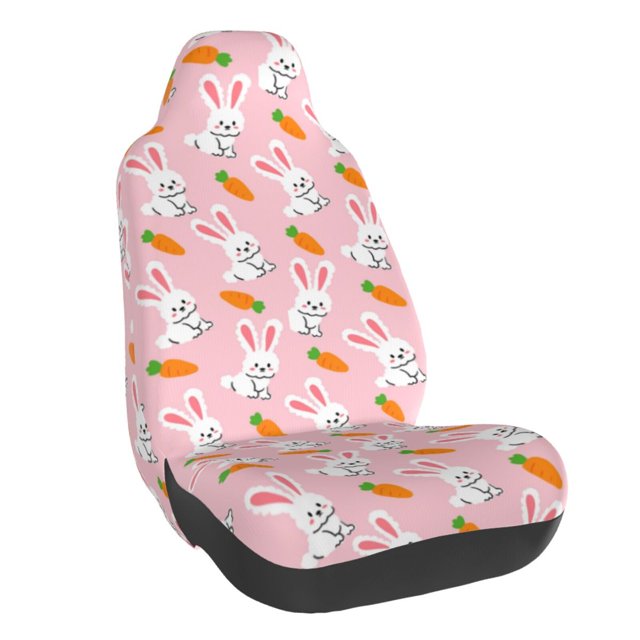 Balery Rabbit And Carrot Funda de Asiento para Auto con Diseño - Cubierta Frontal Suave y Transpirable con Protector Antideslizante- 1 Unidad