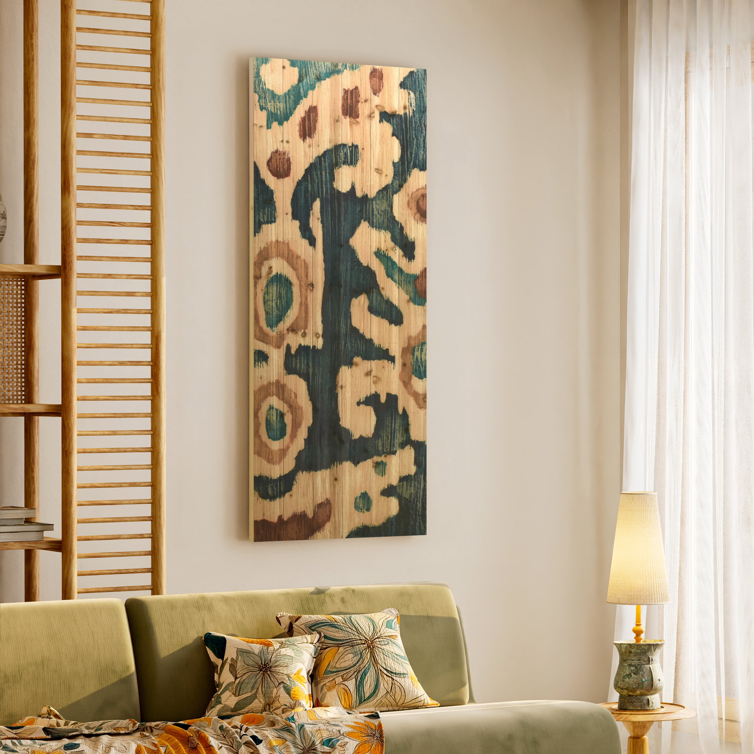 Empire Art Direct Ocean Ikat A Print on Solid Wood Wall Art, 60" x 24", Ready to Hang