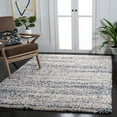 thumbnail image 3 of SAFAVIEH Hudson Shag Jaden Striped Area Rug, Ivory/Navy, 3' x 5', 3 of 9