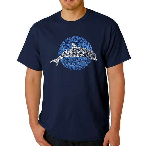 LA Pop Art Men's Word Art T-Shirt - Species of Dolphin