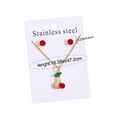thumbnail image 3 of Luoshdecor Fruit Necklace Earrings Set,Crystal Charm Jewelry Gift for Women Valentine's Day,Wedding, 3 of 7