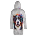 thumbnail image 2 of Watercolor Drip Bernese Mountain Dog Pop Art Colorful Portrait Artwork All Over Print 3D Hooded Duffle Toggle Coat Berner Lover Gifts - 01009, 2 of 6