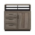 thumbnail image 3 of 40" 3-Drawer Wood Secretary Desk - Gray Wash, 3 of 7