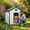 46"L x 40"W x 40"H, variant on Memoryfield Large Plastic Dog House, 46" Waterproof Dog Kennel w/ Removable Roof, Indoor/Outdoor Pet Shelter, White