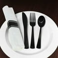 thumbnail image 4 of VeZee's Lillian Pre-Rolled 200 Pcs Black Polished 50 Guest-Serving Cutlery & Napkin Sets for Elegant & Stylish Parties, 4 of 4