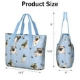 thumbnail image 3 of Tote Bag for Women - Pug and Footprints Shoulder Bag - Large Utility Work Duffle Bag with Zipper Handbag for Travel, Work, Sprots, 3 of 5