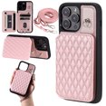 thumbnail image 1 of Case for iPhone 13 Pro 6.1", Detachable Crossbody Strap Wallet Case with Card Slots, Stand Ring Flip PU Leather Protective Cover Lanyard for Women for iPhone 13 Pro, Rosegold, 1 of 8