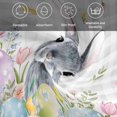 thumbnail image 6 of Easter Cloth Napkins, Spring Rabbit Eggs Flowers Leaves Grey Plaid Washable and Reusable Dinner Napkins Set of 4, Table Napkin for Kitchen Party Birthday Wedding Hotel Housewarming 20"x20", 6 of 9