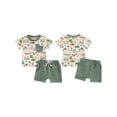 thumbnail image 2 of FOCUSNORM Bébé Garçon 2 Pièces Tenue d'Été Imprimé Animal Col Rond Manches Courtes Tops Taille Élastique Shorts Bambin Ensemble, 2 of 9