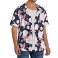 thumbnail image 2 of Yiaed Leaves Flower Print Mens Casual Wrinkle Free Shirts Short Sleeve Button Down Summer Stretch Dress Shirt-Small, 2 of 5