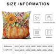 thumbnail image 5 of Fall Autumn Thanksgiving Day Pumpkin Sunflower Maple Leaves Square Burlap Throw Pillow Case with Zipper, Decorative Pillow Cover for Couch, Car, Bedrooms and Sofas, 5 of 5